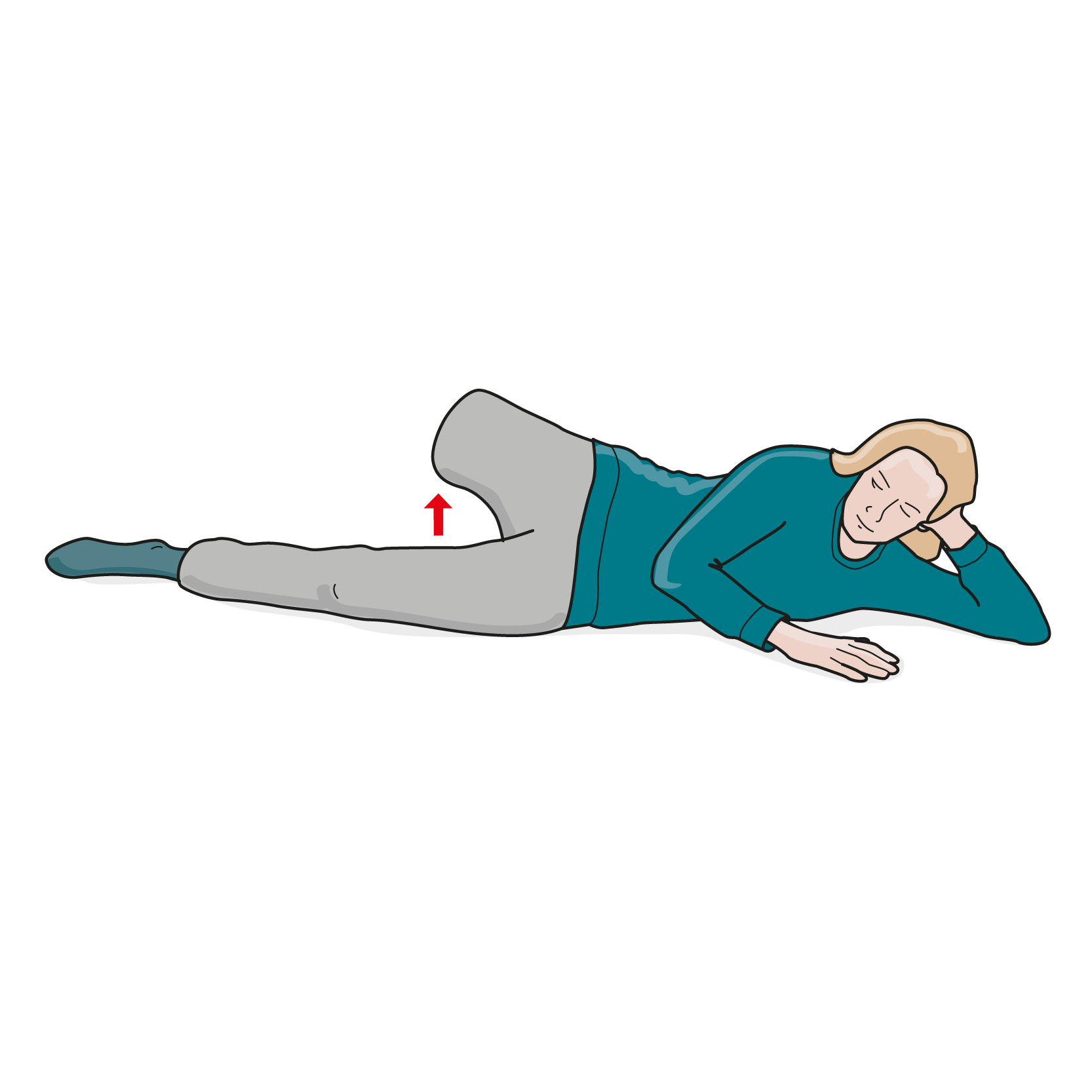 Träning efter lårbensamputation.