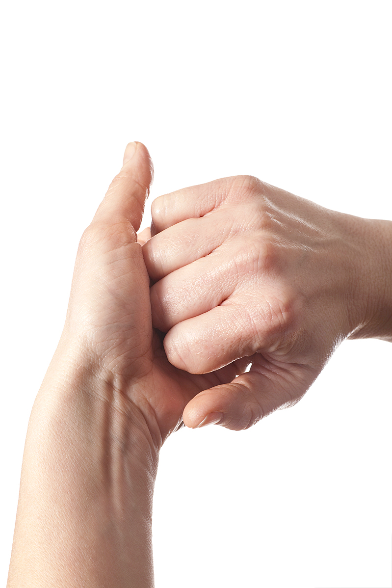 Bild som visar handdesinfektion