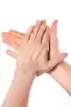 Bild som visar handdesinfektion
