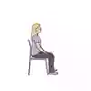 Bild som visar hur en person ställer sig upp själv från sittande