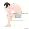 Bild som visar sittande patient vid lumbalpunktion