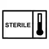 Bild som visar symbol Sterilisering med ånga eller torr värme